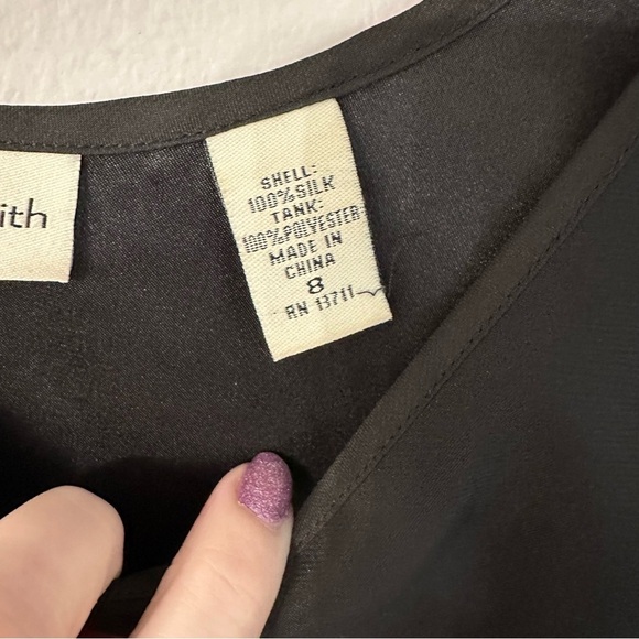 Amanda Smith Women’s Sleeveless Scoop Neck Black Tank Top Size 8 GUC - Picture 3 of 6